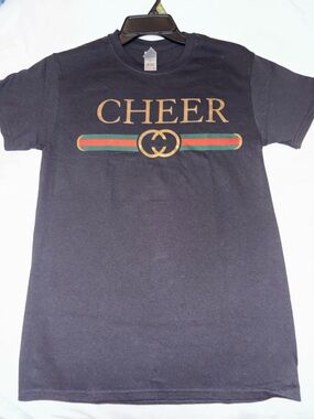 CHEER SHIRT, YOUTH SIZE SMALL GILDAN PIT TO PIT 17” NEW